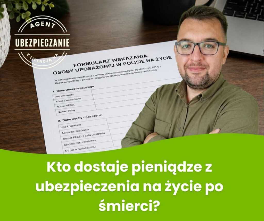 Formularz wskazania osoby uposażonej w polisie na życie z długopisem obok