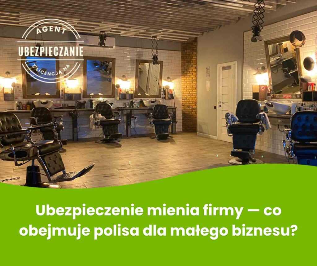Wnętrze małego lokalu usługowego z wyposażeniem i sprzętem